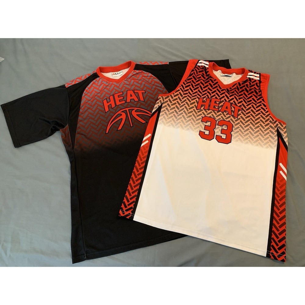 Lot of 2 Heat Jersey/Tank Top #33 Men's Large Healy Sportswear 2‎ Shirts